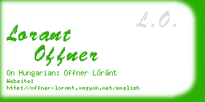 lorant offner business card