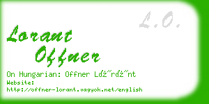 lorant offner business card